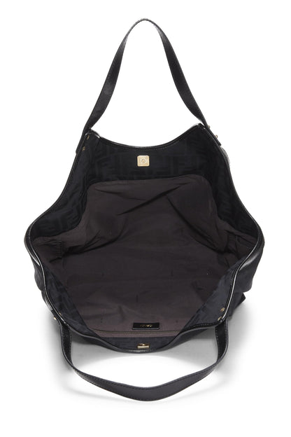 Fendi,  Black Zucca Canvas Chef Pocket Tote Large, Black