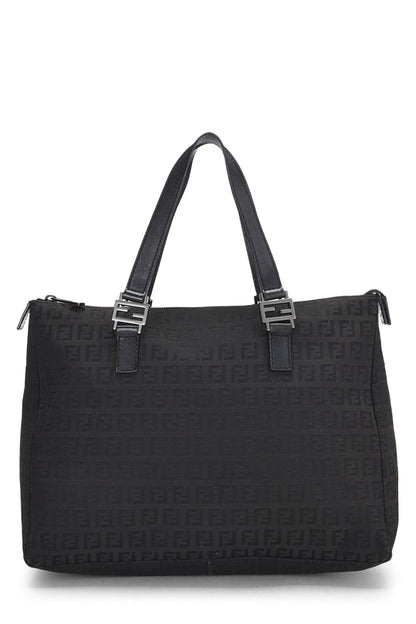 Fendi,  Black Zucchino Canvas Tote Small, Black