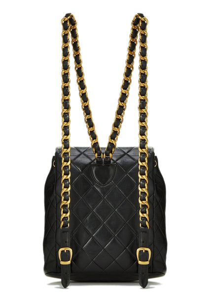Chanel,  Black Quilted Lambskin 'CC' Classic Backpack Medium, Black