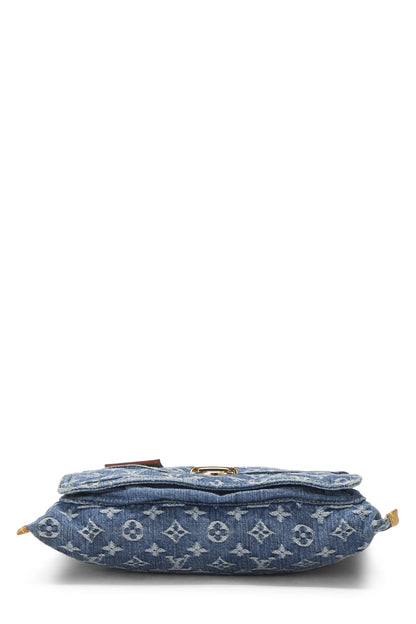 Louis Vuitton,  Blue Monogram Denim Flat Shopper, Blue