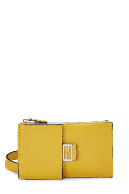 Fendi,  Yellow Leather Waist Pouch, Yellow