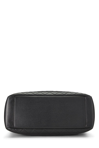 Chanel,  Black Quilted Caviar Grand Shopping Tote (GST), Black