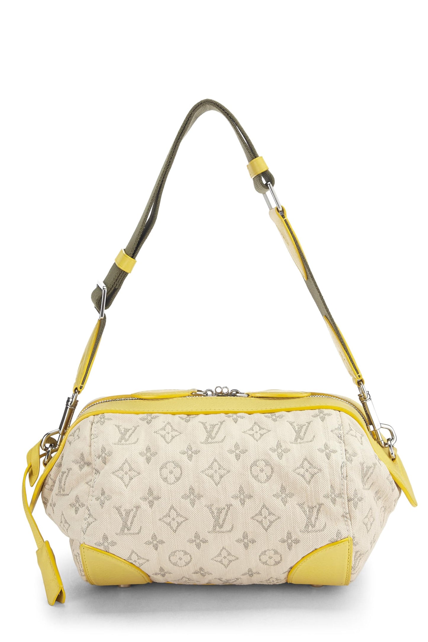 Louis Vuitton,  Jaune Monogram Denim Pochette Round, Yellow