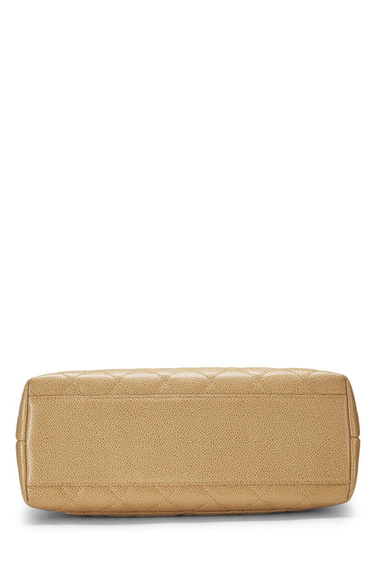 Chanel,  Beige Quilted Caviar Kelly, Beige