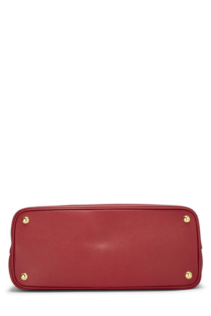 Prada,  Red Saffiano Double Bag Medium, Red