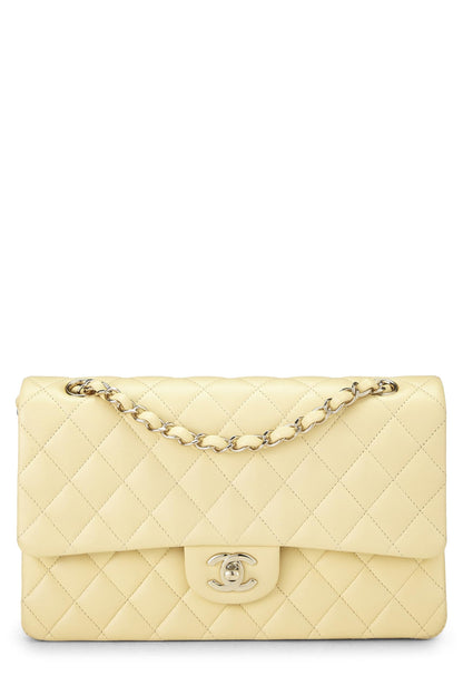 Chanel,  Yellow Calfskin Classic Double Flap Medium, Yellow