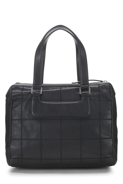 Chanel,  Black Calfskin Chocolate Bar Tote, Black