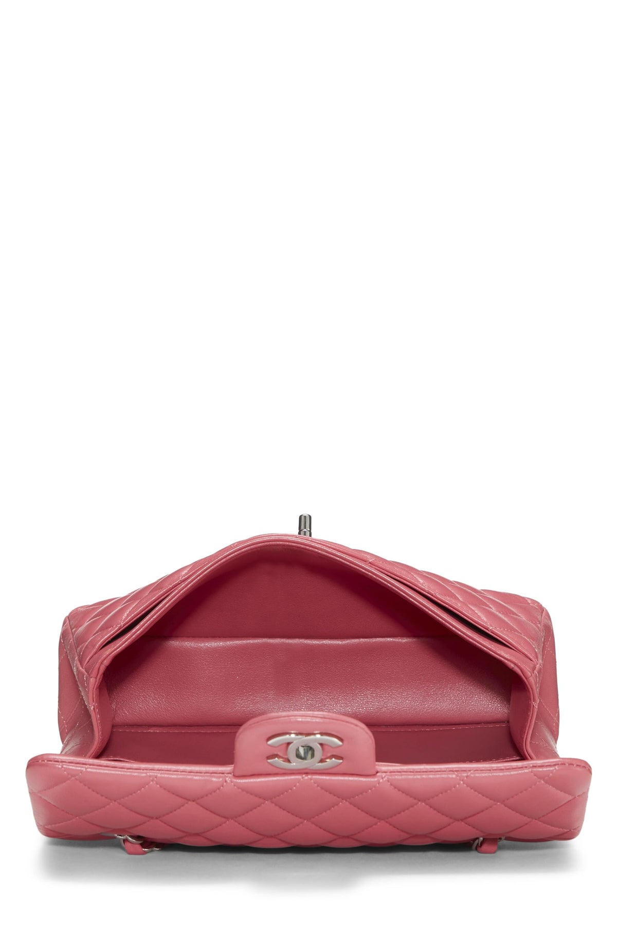 Chanel,  Pink Quilted Lambskin Classic Double Flap Small, Pink