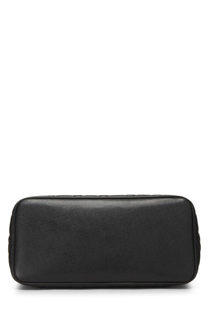 Chanel,  Black Quilted Caviar Medallion Tote, Black