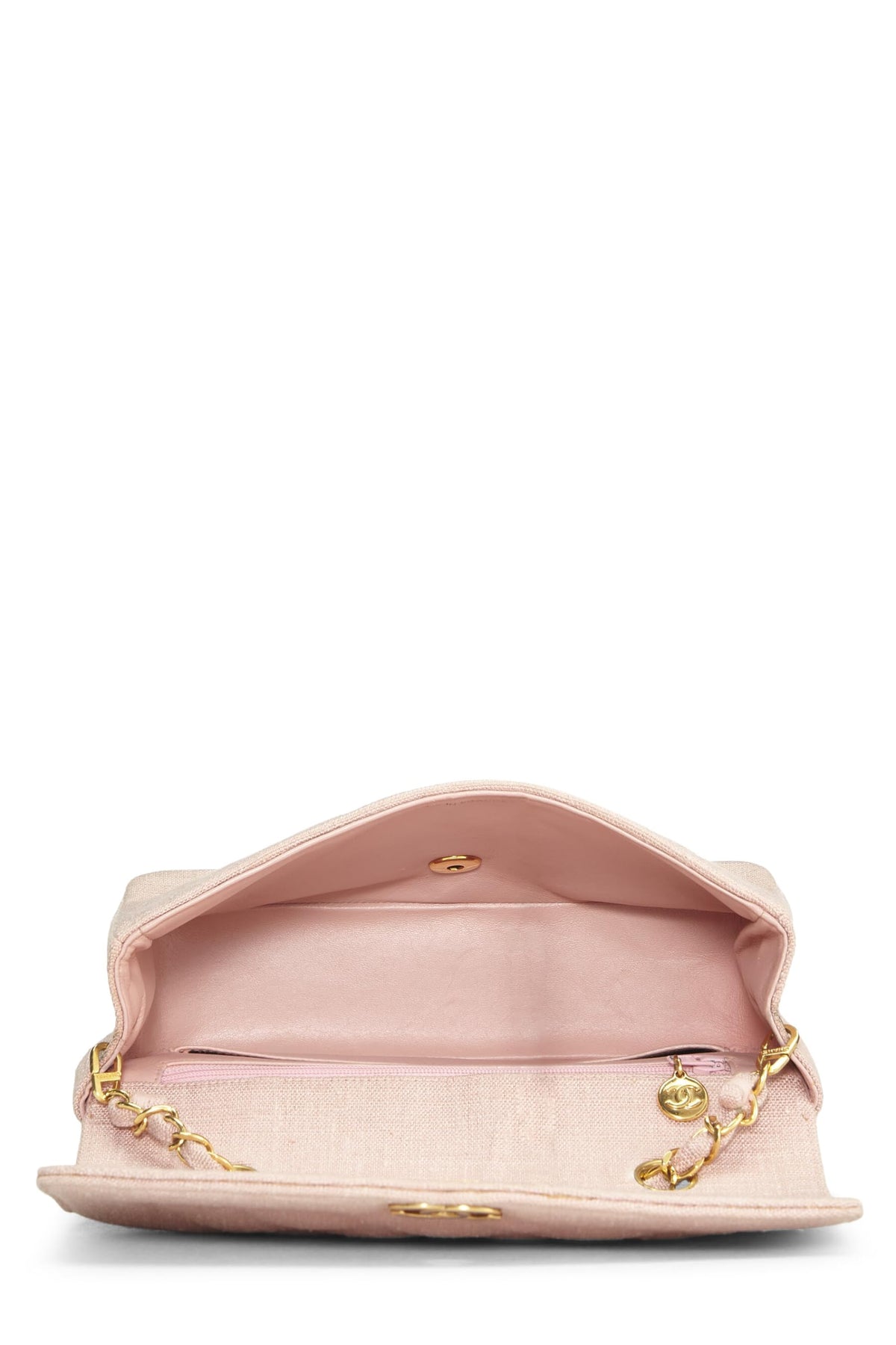 Chanel,  Pink Linen Diana Flap Small, Pink
