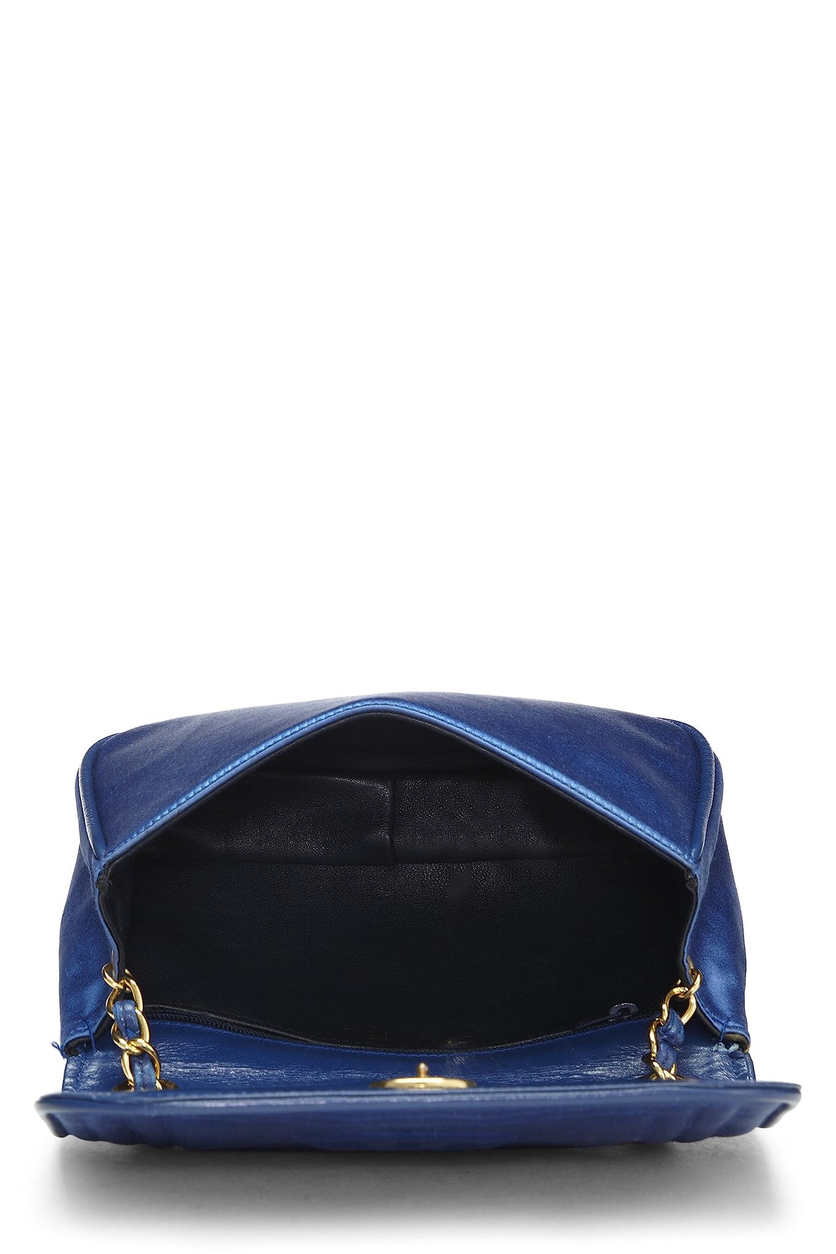 Chanel,  Blue Satin Triborder Flap Mini, Blue