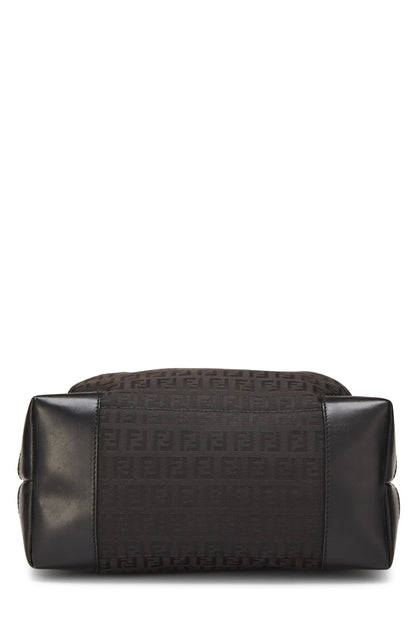 Fendi,  Black Zucchino Canvas Hobo, Black