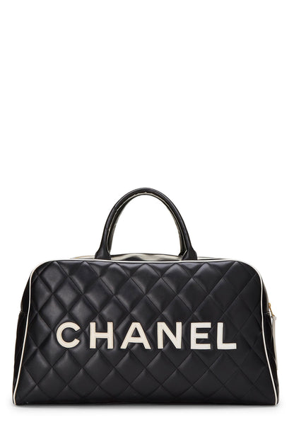 Chanel,  Black Quilted Calfskin Bowler Large, Black