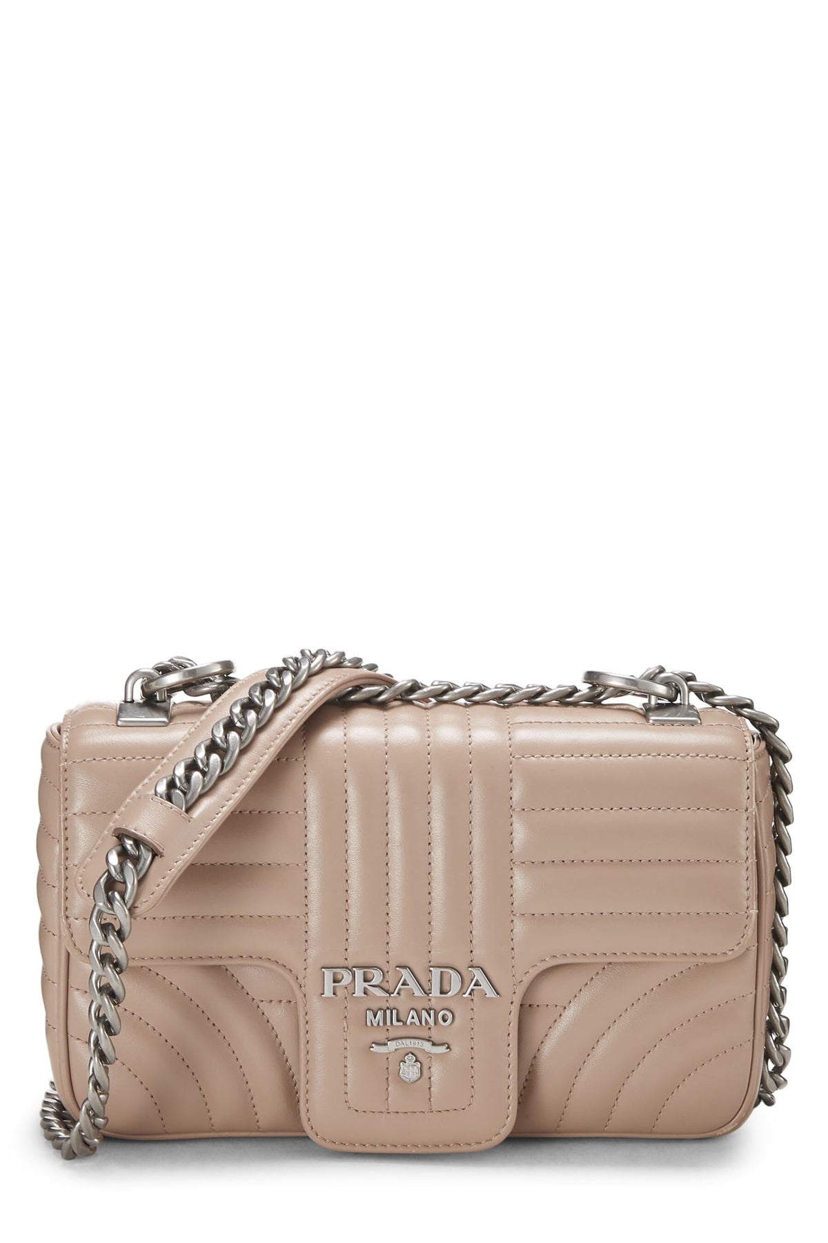 Prada,  Pink Calfskin Diagramme Flap Bag Small, Pink