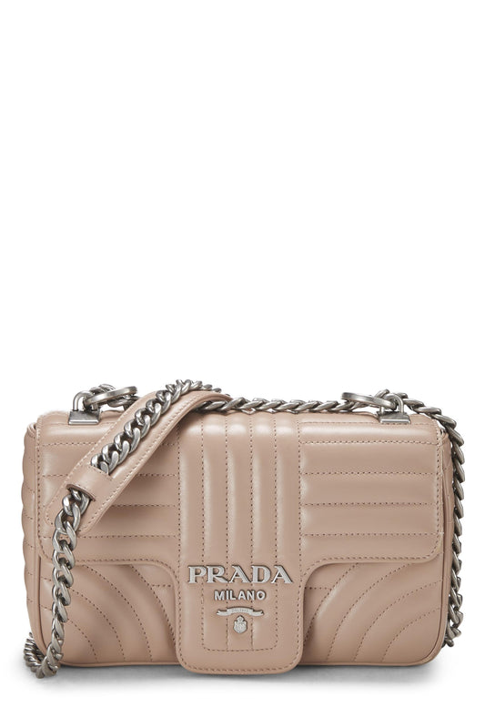 Prada,  Pink Calfskin Diagramme Flap Bag Small, Pink