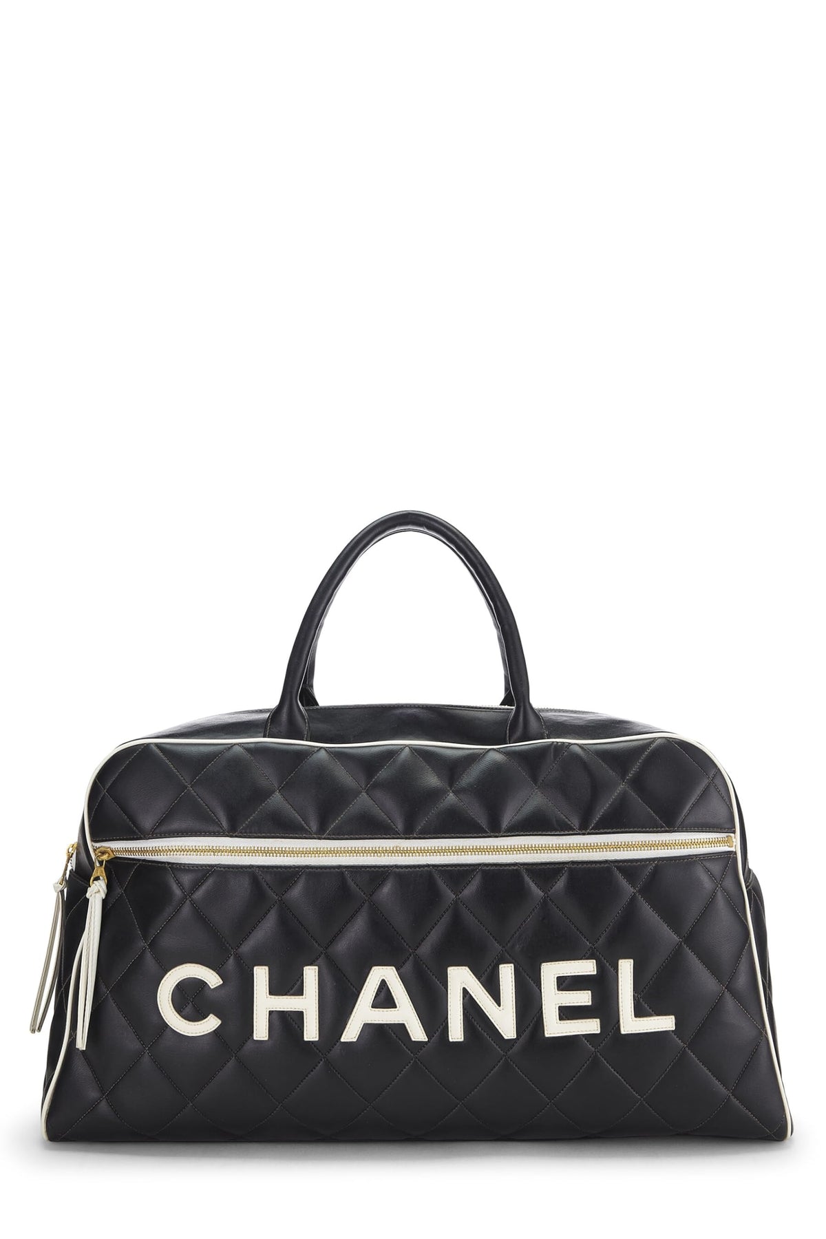Chanel,  Black Quilted Calfskin Bowler Large, Black