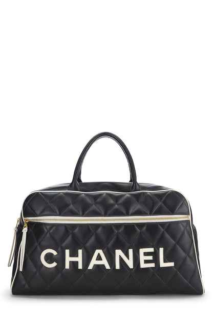 Chanel,  Black Quilted Calfskin Bowler Large, Black