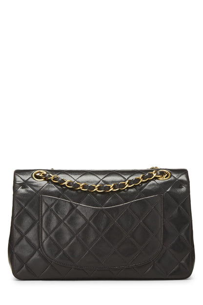 Chanel,  Black Quilted Lambskin Classic Double Flap Small, Black