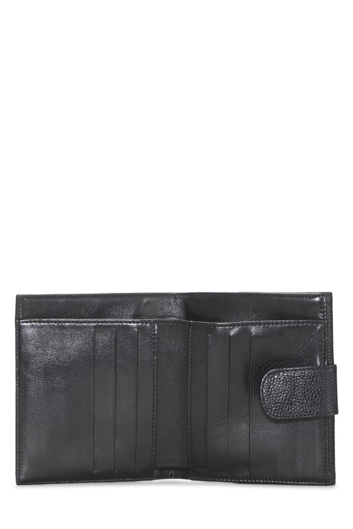 Chanel,  Black Caviar Timeless 'CC' Compact Wallet, Black