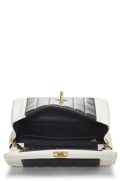Chanel,  Black Lambskin Vertical Border Half Flap Bag Small, Multi