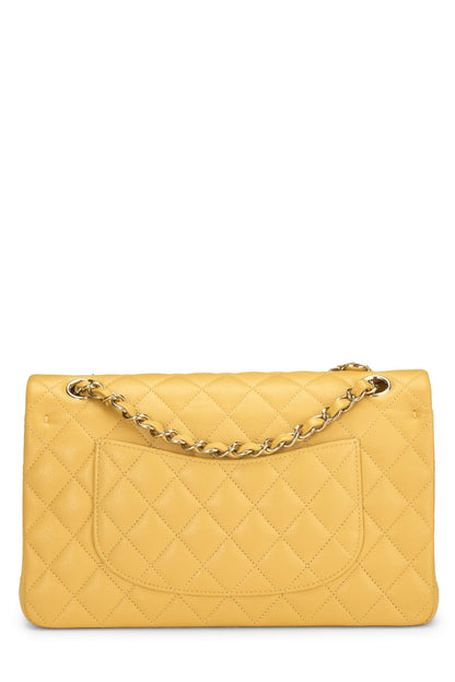Chanel,  Yellow Quilted Caviar Classic Double Flap Medium, Yellow