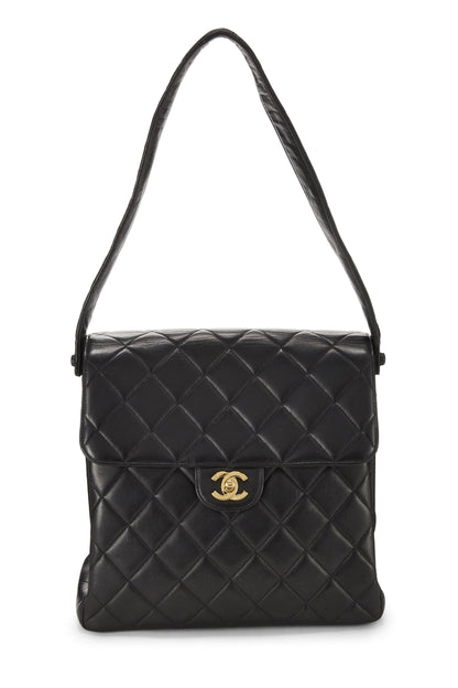 Chanel,  Black Quilted Lambskin Double Sided Flap Bag Tall, Black