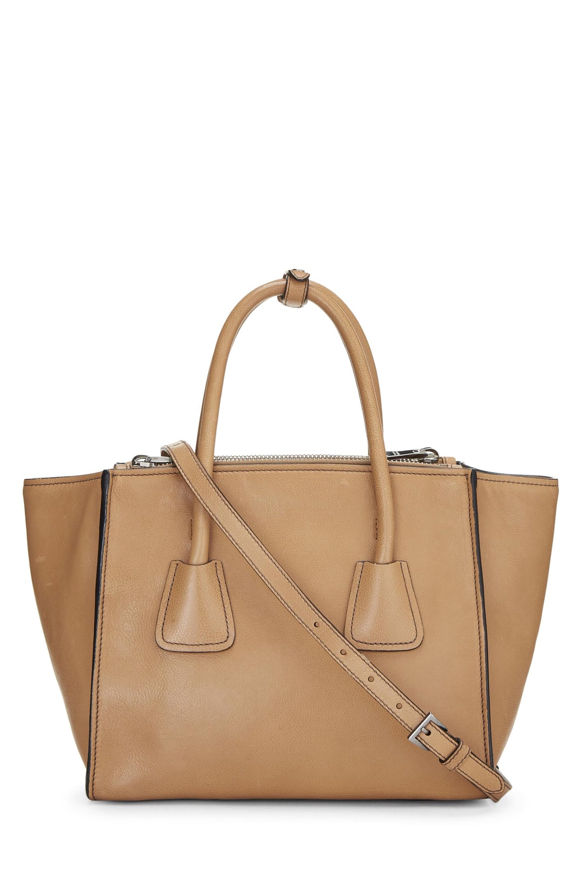 Prada,  Brown Calfskin Grace Lux Concept Tote, Brown