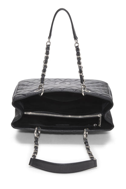 Chanel,  Black Quilted Caviar Grand Shopping Tote (GST), Black