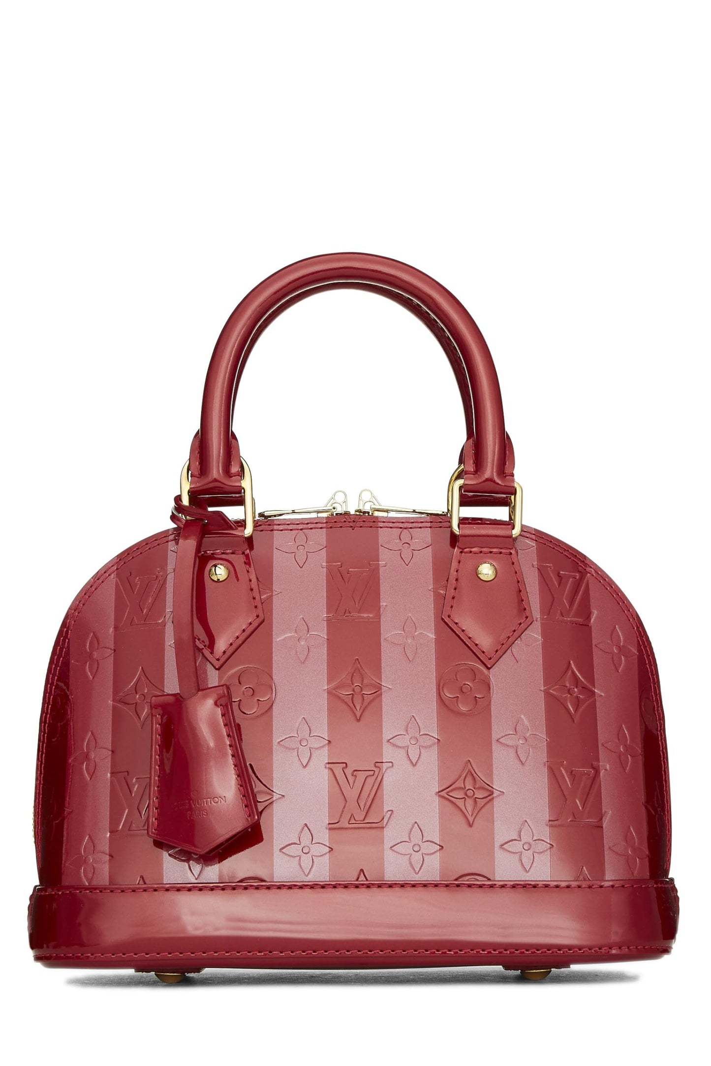 Louis Vuitton,  Indian Rose Monogram Vernis Rayures Alma BB, Red