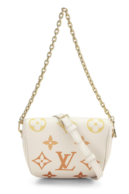 Louis Vuitton,  Cream Giant Monogram Empreinte Bumbag Mini, Cream