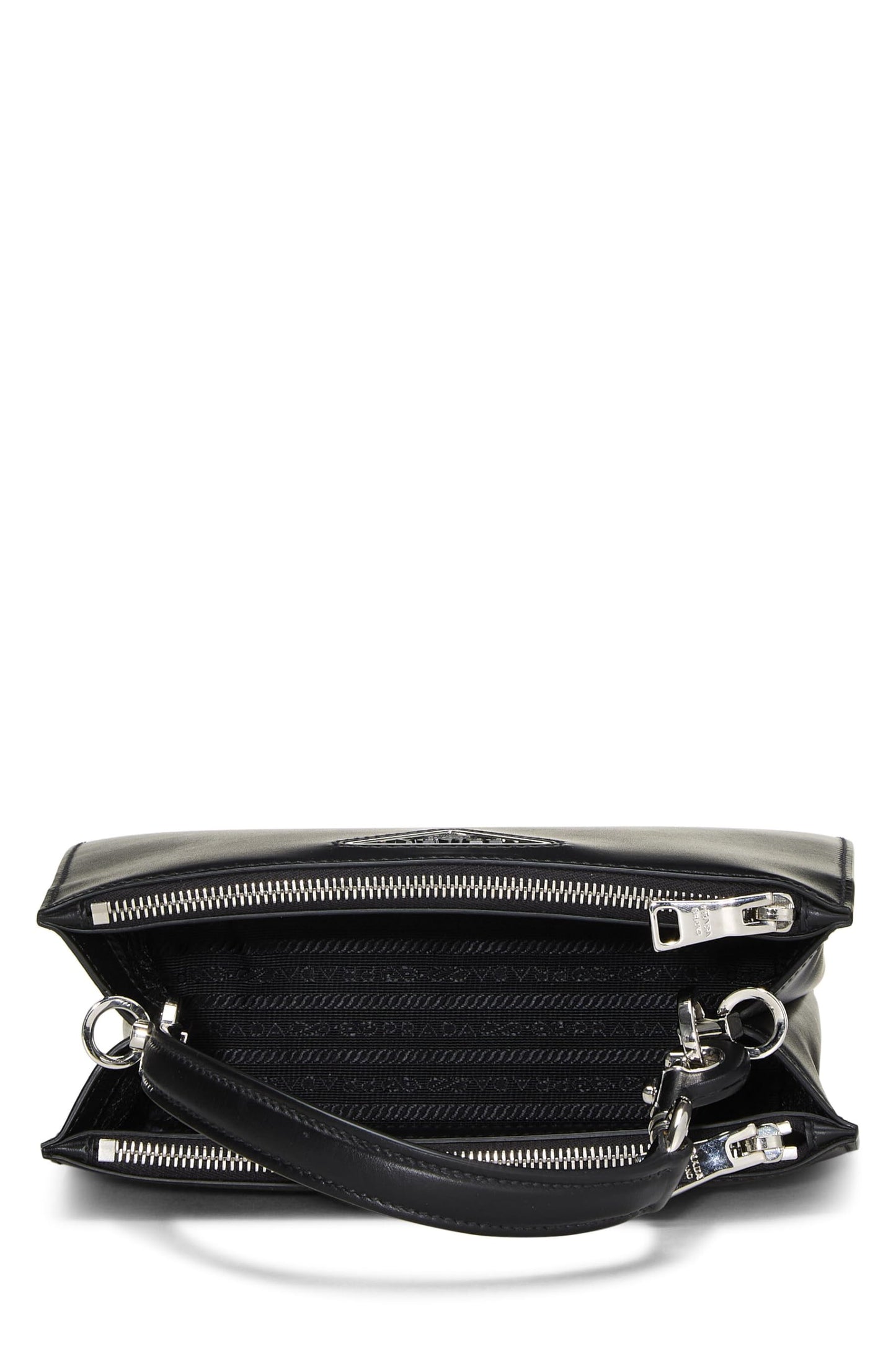 Prada,  Black Calfskin Convertible Handbag, Black