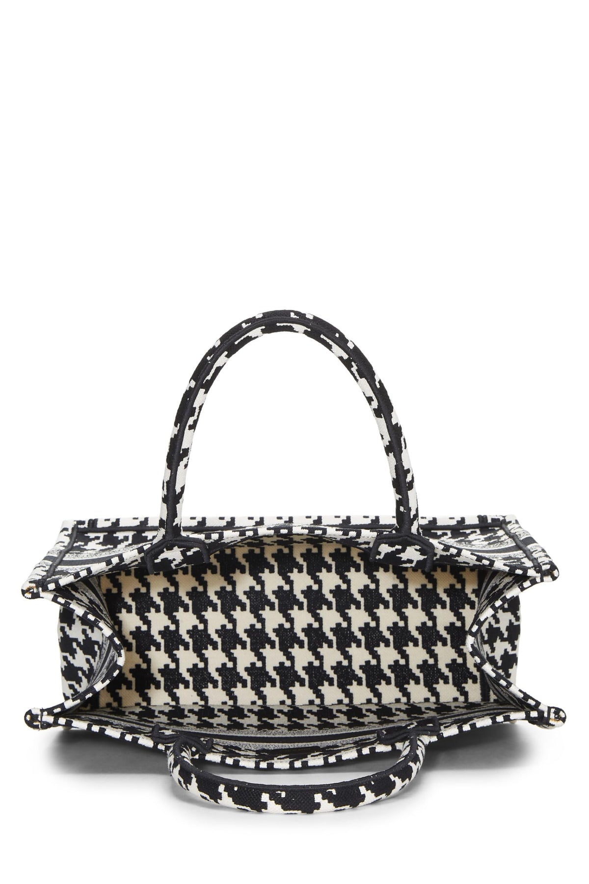 Dior, Black & White Houndstooth Book Tote Medium, Multi