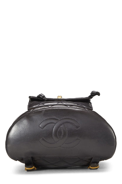 Chanel,  Black Quilted Lambskin Classic Backpack Medium, Black