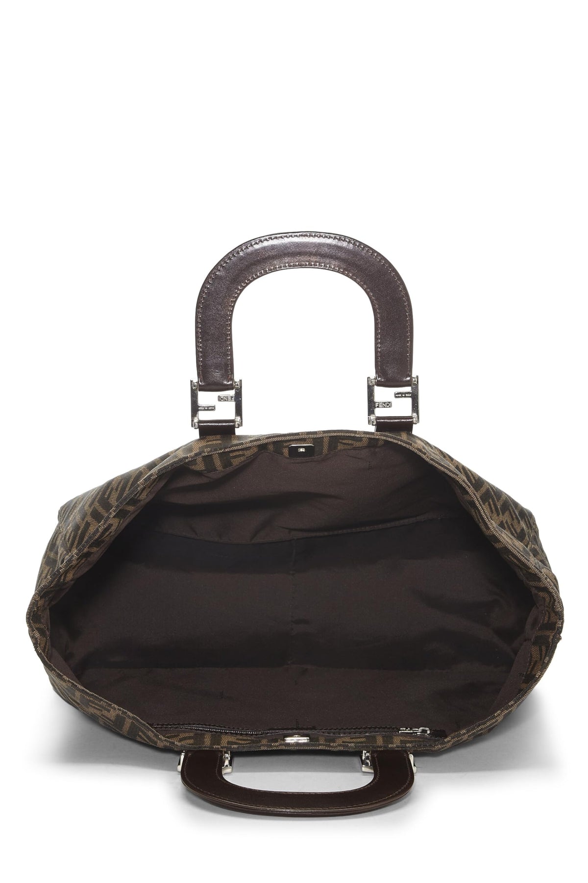 Fendi,  Brown Zucca Canvas Handbag Large, Brown