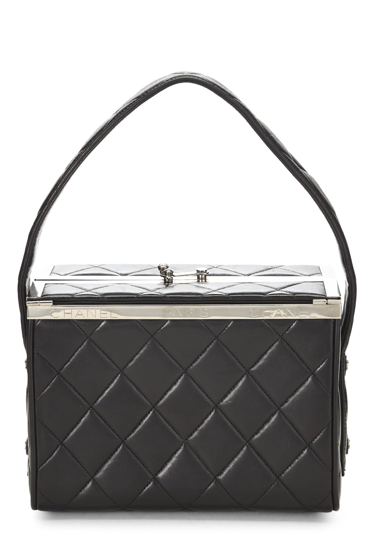Chanel,  Black Quilted Lambskin Box Vanity Small, Black