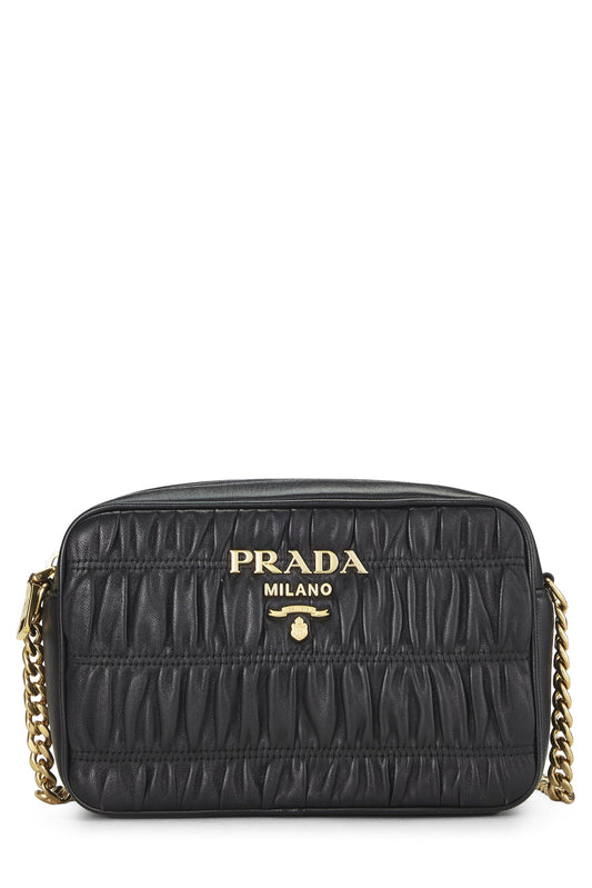Prada,  Black Nappa Gaufre Camera Bag, Black