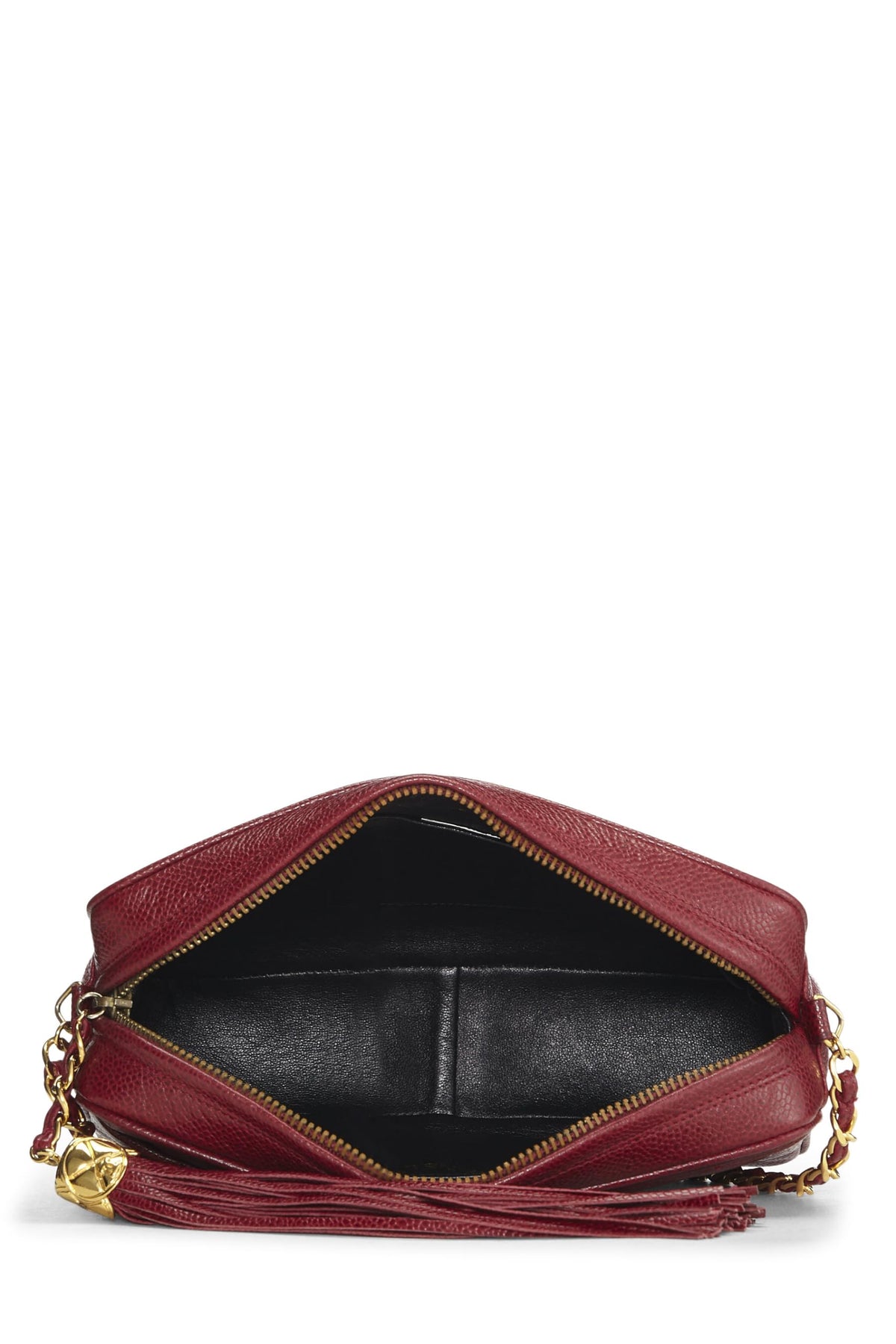 Chanel,  Red Caviar Diamond 'CC' Camera Bag Large, Burgundy