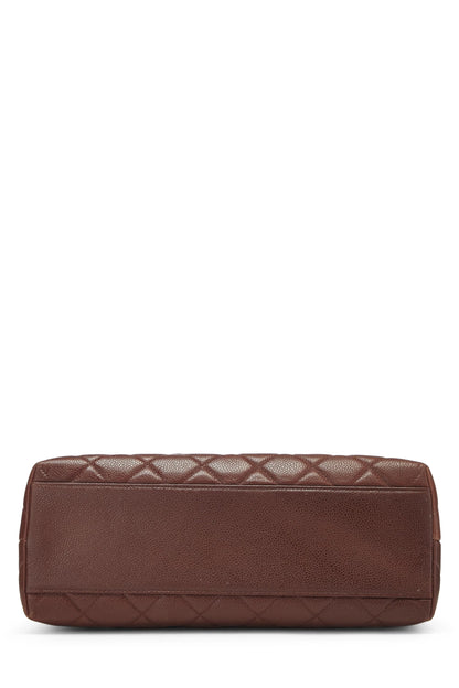 Chanel,  Brown Quilted Caviar Kelly, Brown