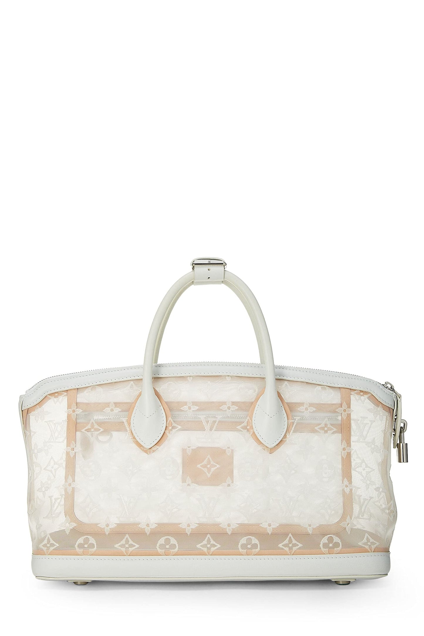 Louis Vuitton,  White Monogram Mesh Transparence Lock It East-West, White