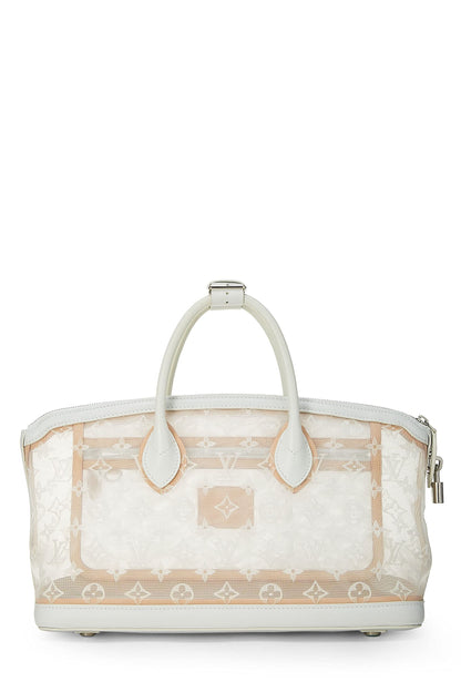 Louis Vuitton,  White Monogram Mesh Transparence Lock It East-West, White