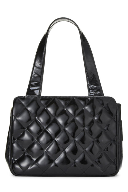Chanel,  Black Quilted Patent Leather Handbag Small, Black