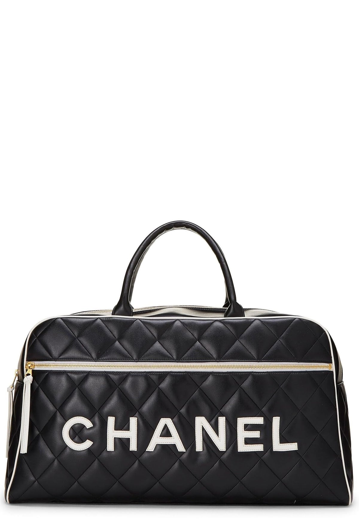 Chanel,  Black Quilted Calfskin Bowler Large, Black