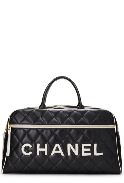 Chanel,  Black Quilted Calfskin Bowler Large, Black