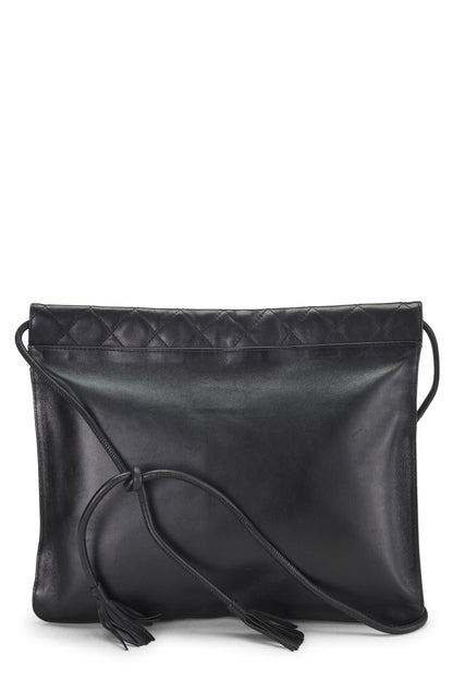 Chanel,  Black Calfskin Cambon Ligne Multi Pocket Shoulder Bag, Black