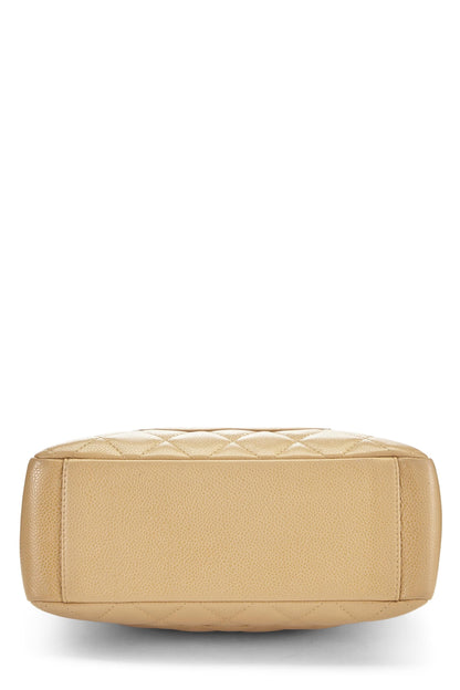 Chanel,  Beige Quilted Caviar Petite Shopping Tote (PST), Beige