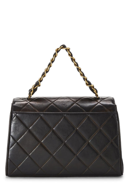 Chanel,  Black Quilted Lambskin Handbag Medium, Black