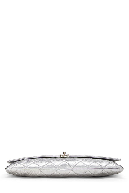Chanel,  Metallic Silver Quilted Calfskin Big Bang Flap Large, Silver