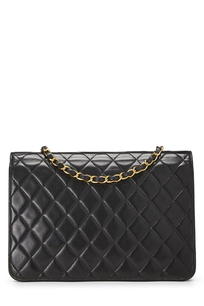 Chanel,  Black Quilted Lambskin Turnlock Ex Flap Medium, Black