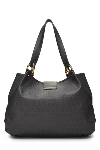 Fendi,  Black Zucchino Chiusura Tote, Black