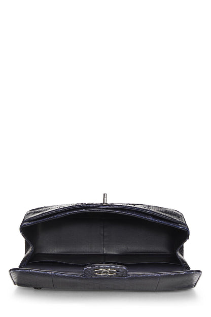Chanel,  Navy Python New Classic Double Flap Jumbo, Navy